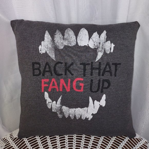 Rag Frog Revival VampireThrow pillow cover Up-cycled from a T-shirt size 14"x14" - Picture 2 of 4